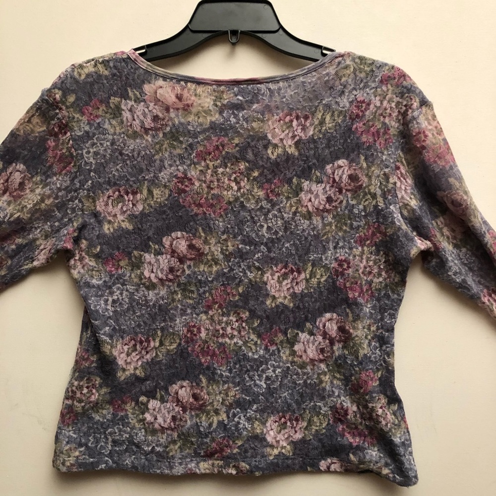 IMPULSE Vintage Top in Mesh Lace with Roses M - Picture 3 of 5